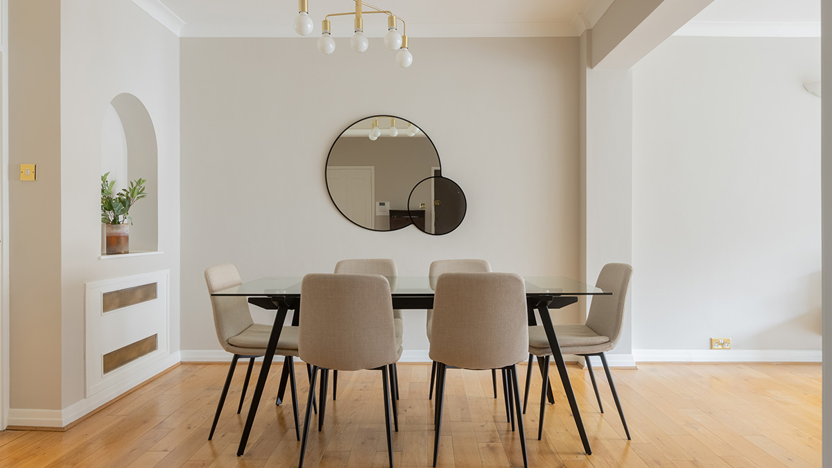 Bedroom interior after Dubai property handover featuring stylish furniture package and decor