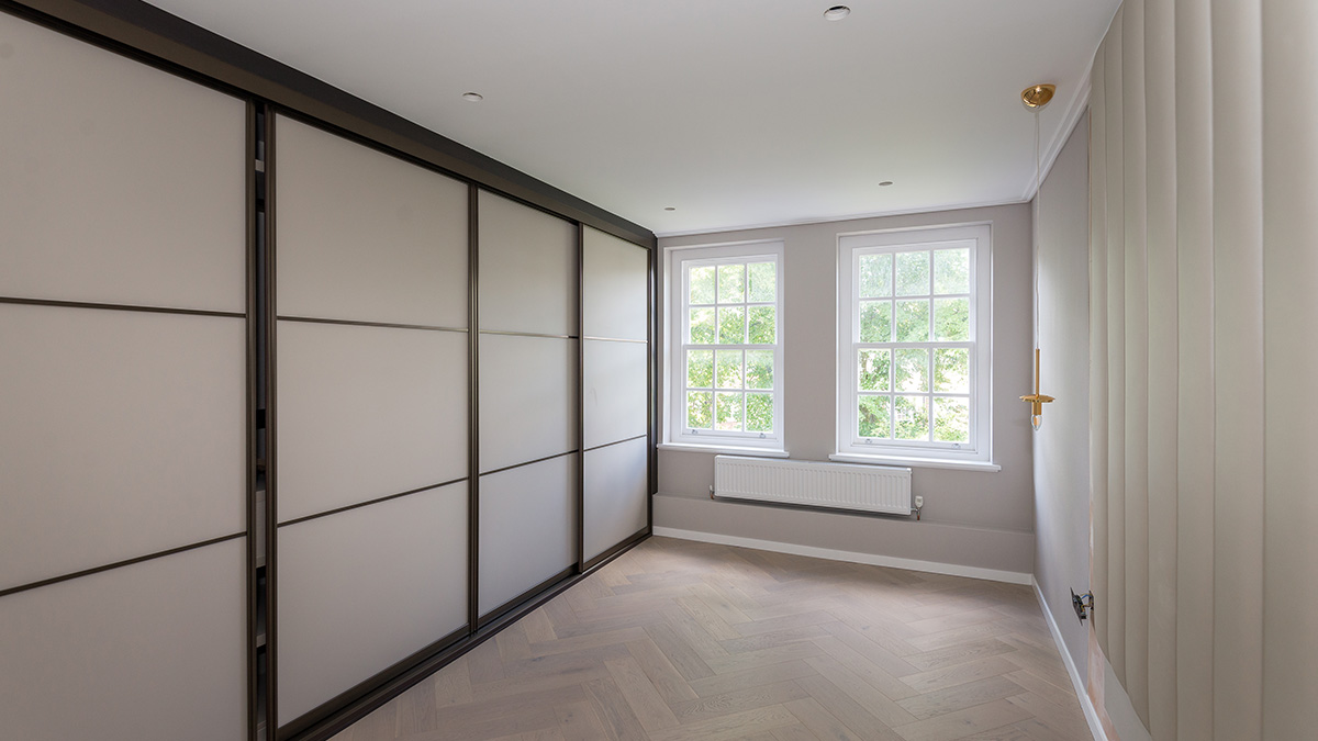 Empty bedroom prepared for Dubai property handover and rental furnishing
