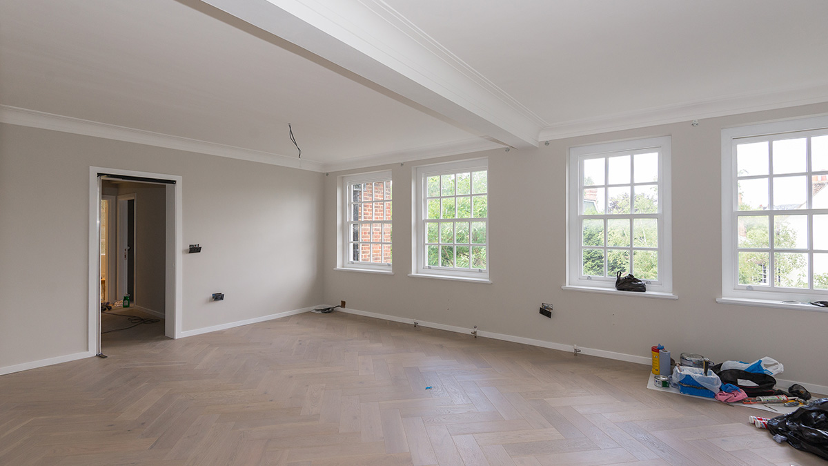 Unfurnished apartment interior ready for Dubai property handover