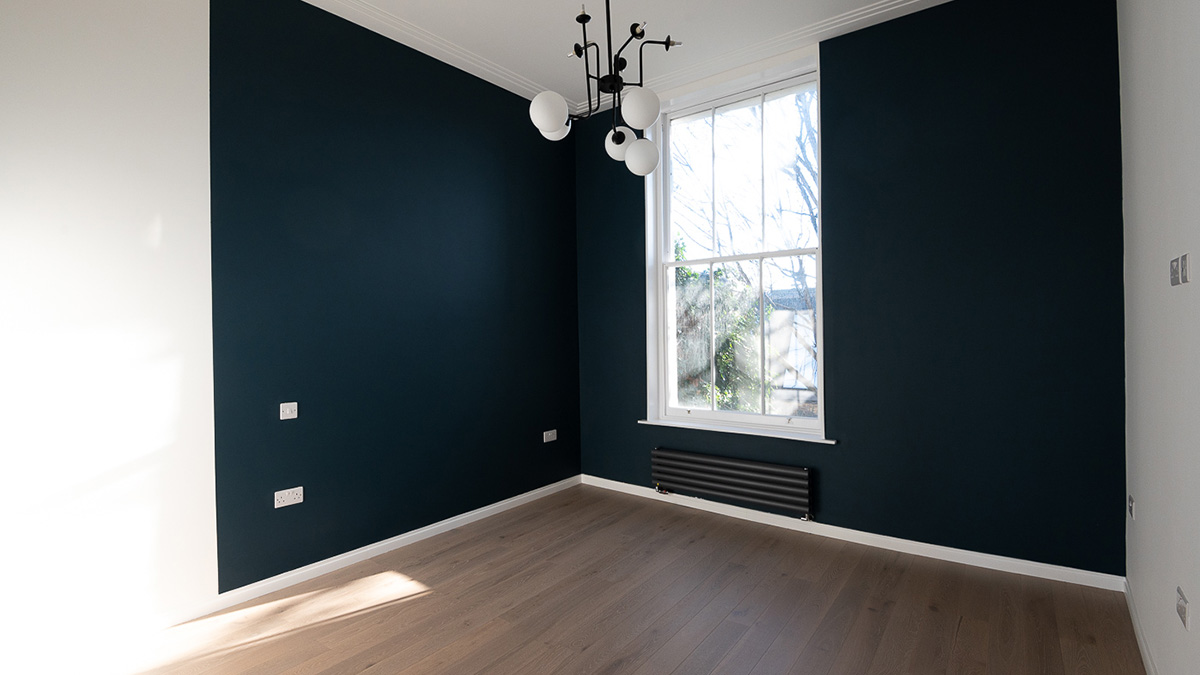 Empty bedroom in Dubai property before handover and furniture installation