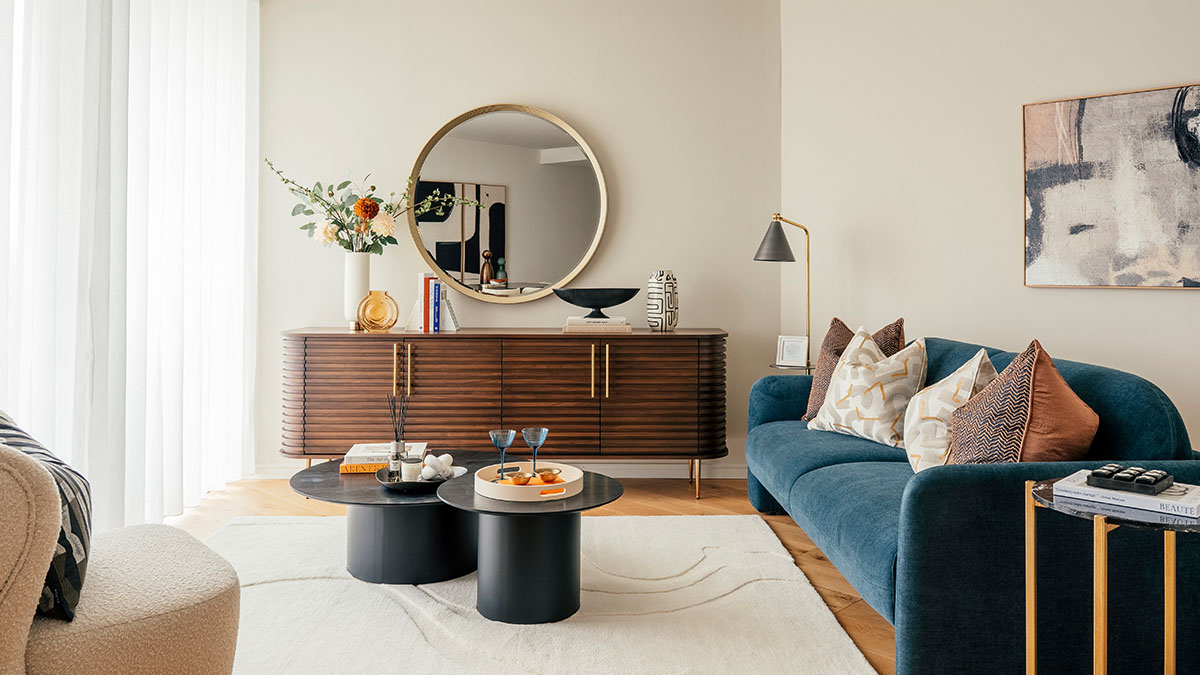 Elegant master bedroom furnishing at Vida Residences Dubai Marina apartment