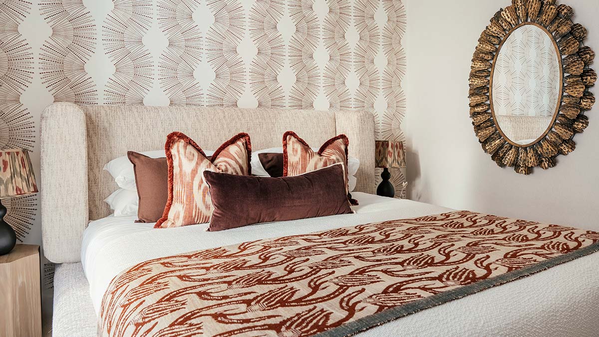Fully furnished bedroom prepared for immediate tenant occupancy after handover